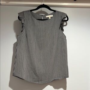 Black and White Striped Women's Top